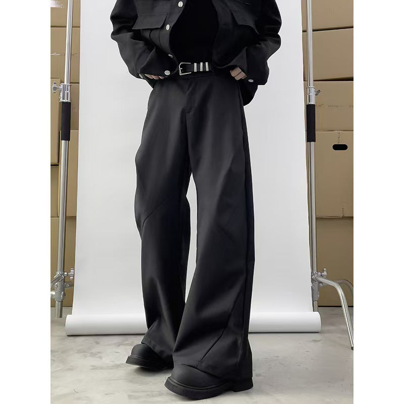 Men’s Korean Loose Ice Silk Wide-Leg Pants