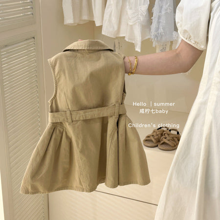 Girls Sleeveless Summer Dress 2025 Korean Style – Summer Kids Fashion Nepal | Tudoholic