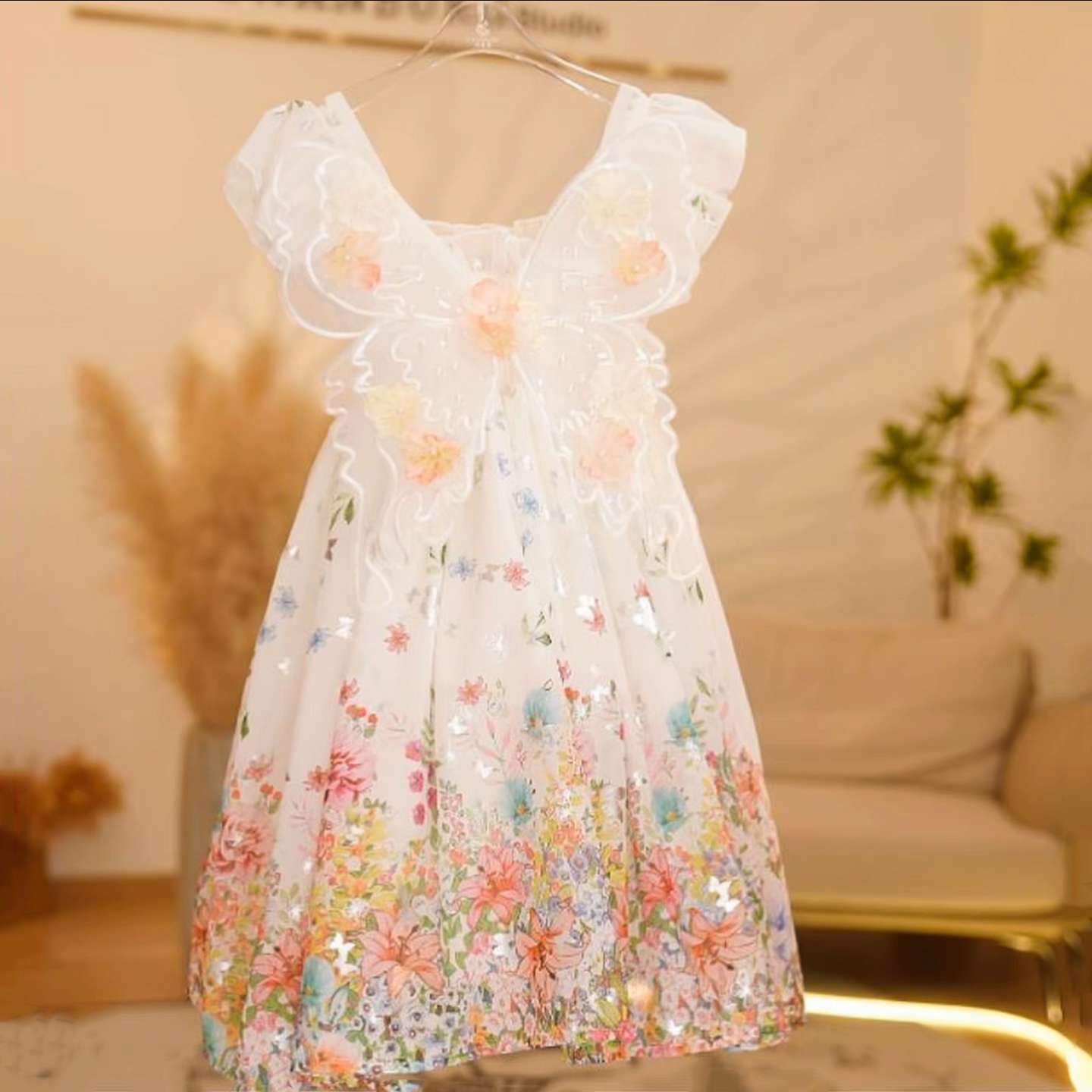 Girls Floral Strap Beach Dress Pastoral Summer Style – Summer Kids Fashion Nepal | Tudoholic