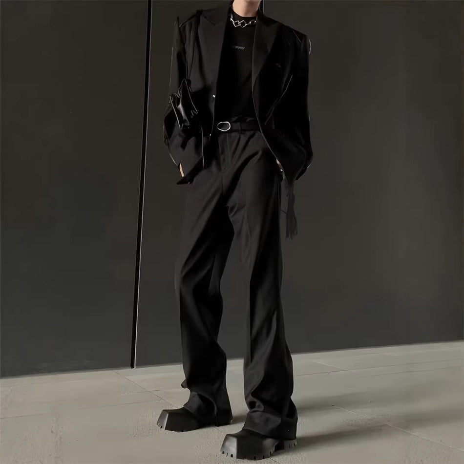 Men’s Slim Fit High Street Flared Suit Pants