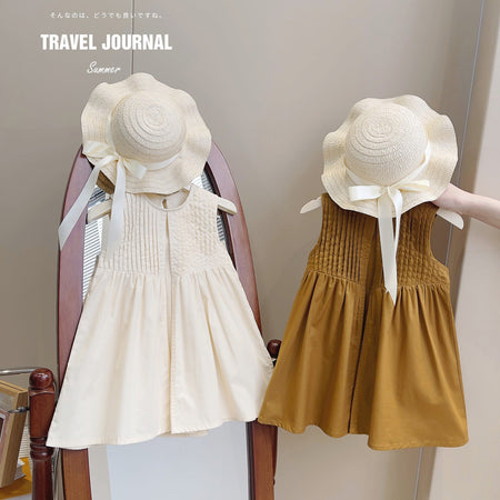 Girls Sleeveless Pleated Vest Dress Korean Style – Kids Fashion Nepal | Tudoholic