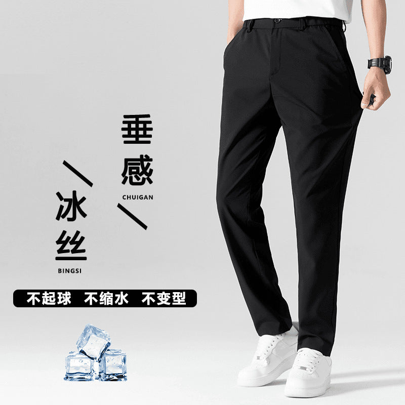 STOCK-Men’s Ice Silk Summer Pants – Stretch Casual Wear
