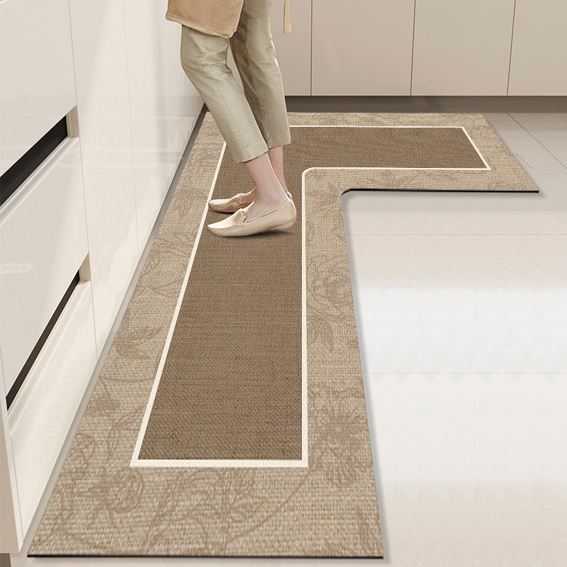 Kitchen Diatom Mud L-Shaped Oil-Proof Absorbent Floor Mat