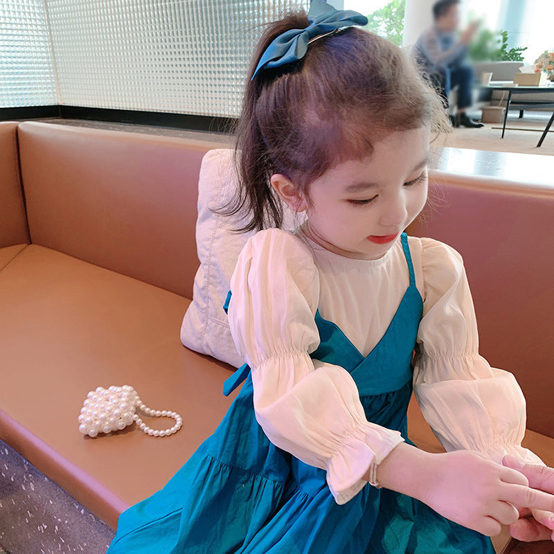 Girls Long Sleeve Fake Two-Piece Princess Dress – Kids Fashion Nepal | Tudoholic