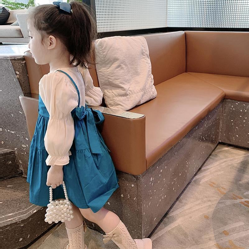 Girls Long Sleeve Fake Two-Piece Princess Dress – Kids Fashion Nepal | Tudoholic