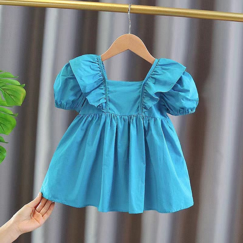 Girls Bubble Sleeve Korean Style Summer Dress – Summer Kids Fashion Nepal | Tudoholic