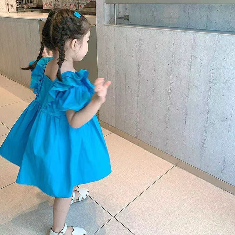 Girls Bubble Sleeve Korean Style Summer Dress – Summer Kids Fashion Nepal | Tudoholic