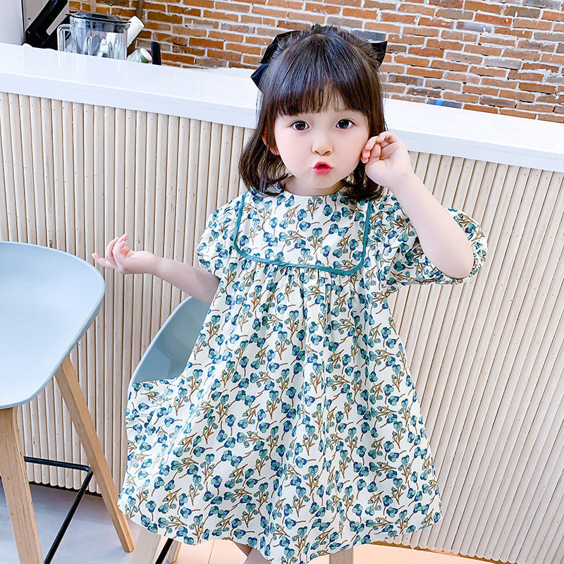 Girls Floral Cotton Princess Dress Korean Style Summer – Summer Kids Fashion Nepal | Tudoholic