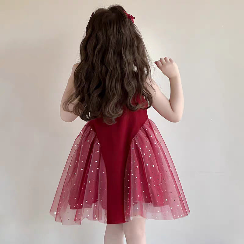 Girls Shiny Gauze Princess Dress Summer Western Style – Summer Kids Fashion Nepal | Tudoholic
