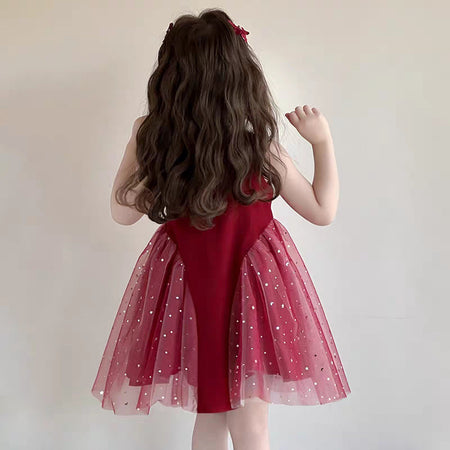 Girls Shiny Gauze Princess Dress Summer Western Style – Summer Kids Fashion Nepal | Tudoholic