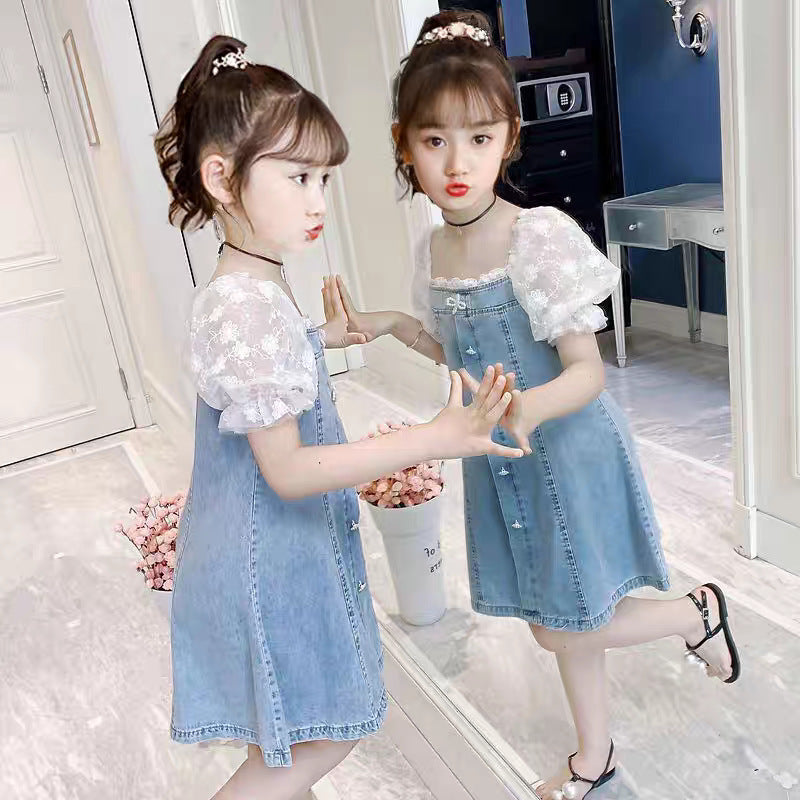 Girls Korean Denim Skirt Dress Summer Fashion Style – Summer Kids Fashion Nepal | Tudoholic