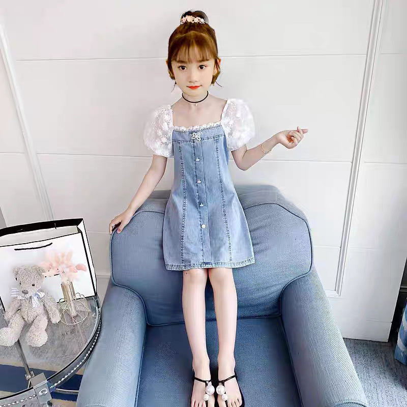 Girls Korean Denim Skirt Dress Summer Fashion Style – Summer Kids Fashion Nepal | Tudoholic