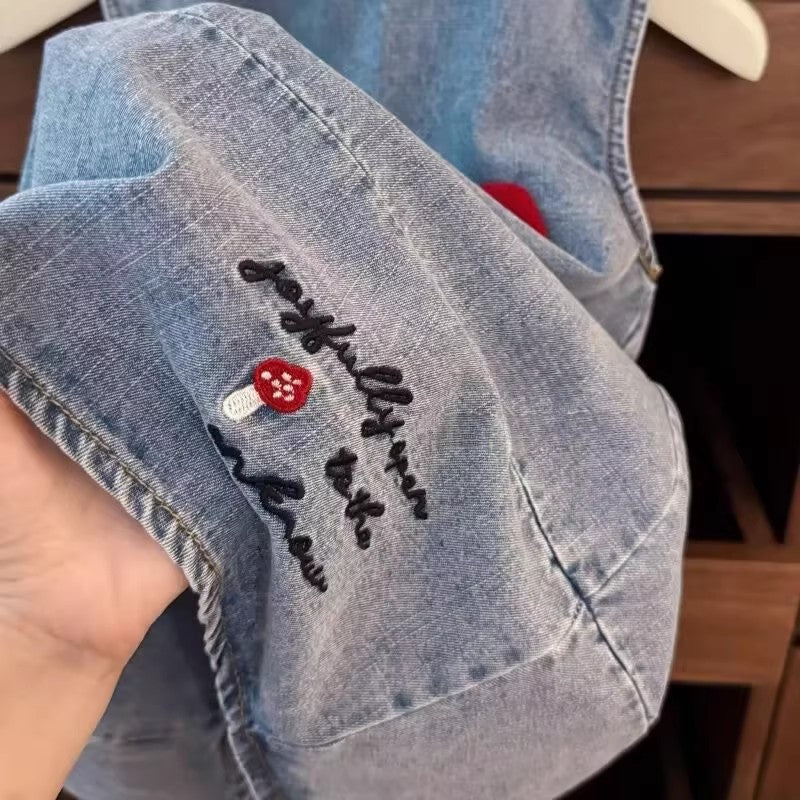 Girls Denim Flower Bud Skirt Dress Korean Style Summer – Summer Kids Fashion Nepal | Tudoholic