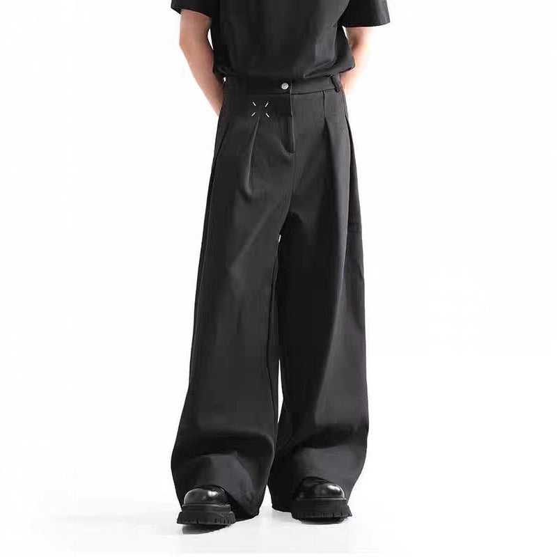 Men’s Cleanfit Black Wide-Leg Casual Pants