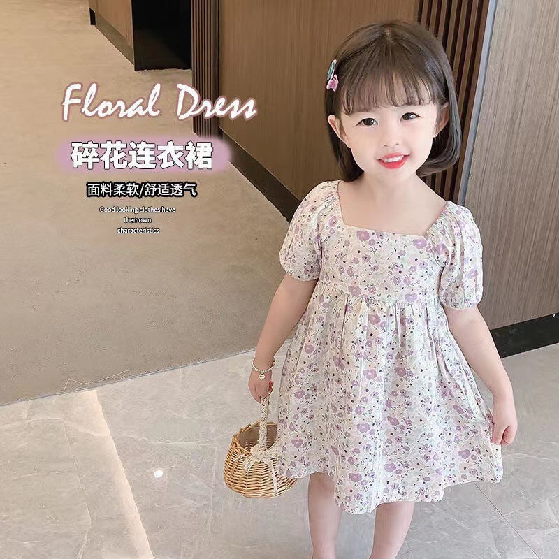 Girls Floral Princess Dress Short Sleeve Summer 2024 – Summer Kids Fashion Nepal | Tudoholic