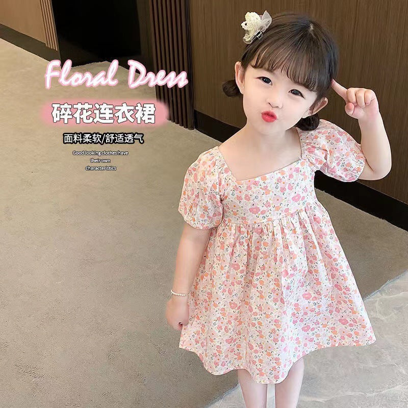 Girls Floral Princess Dress Short Sleeve Summer 2024 – Summer Kids Fashion Nepal | Tudoholic