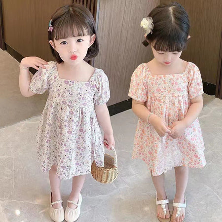 Girls Floral Princess Dress Short Sleeve Summer 2024 – Summer Kids Fashion Nepal | Tudoholic