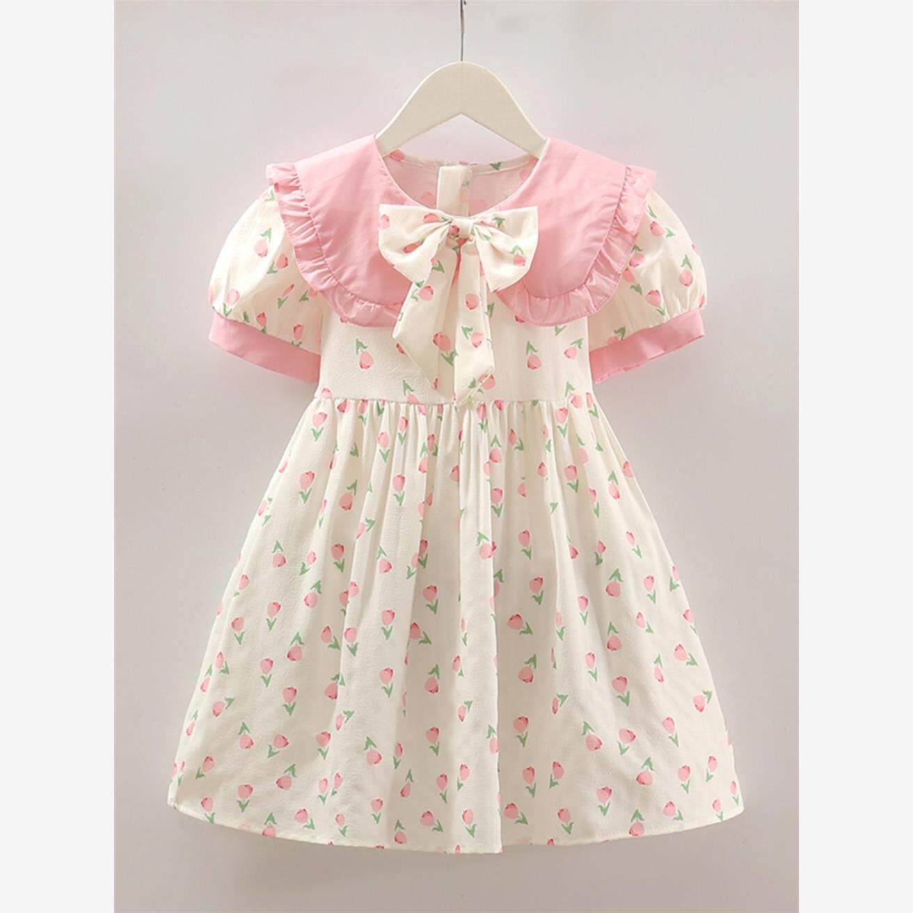 Girls Floral Chiffon Princess Dress Summer Korean Style – Summer Kids Fashion Nepal | Tudoholic