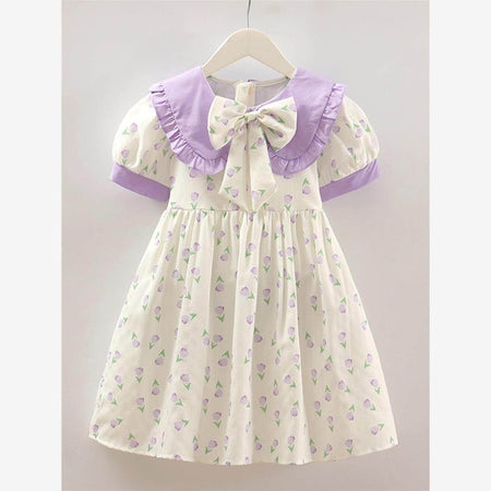 Girls Floral Chiffon Princess Dress Summer Korean Style – Summer Kids Fashion Nepal | Tudoholic