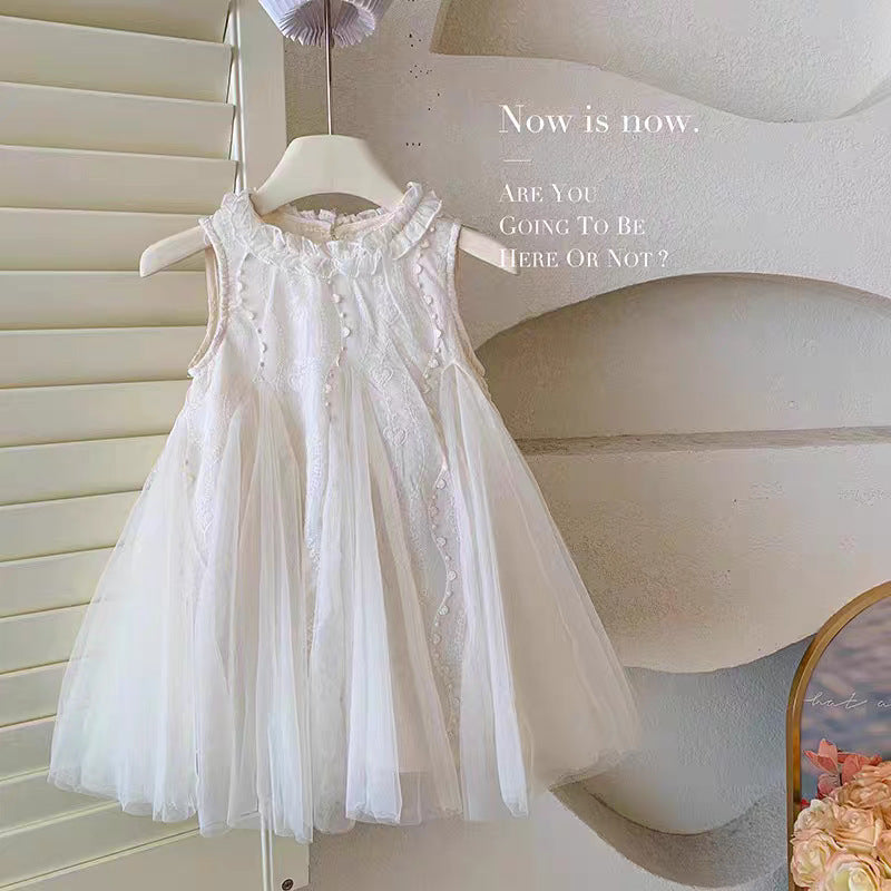Girls Floral Collar Mesh Princess Dress Summer – Summer Kids Fashion Nepal | Tudoholic