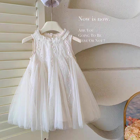 Girls Floral Collar Mesh Princess Dress Summer – Summer Kids Fashion Nepal | Tudoholic