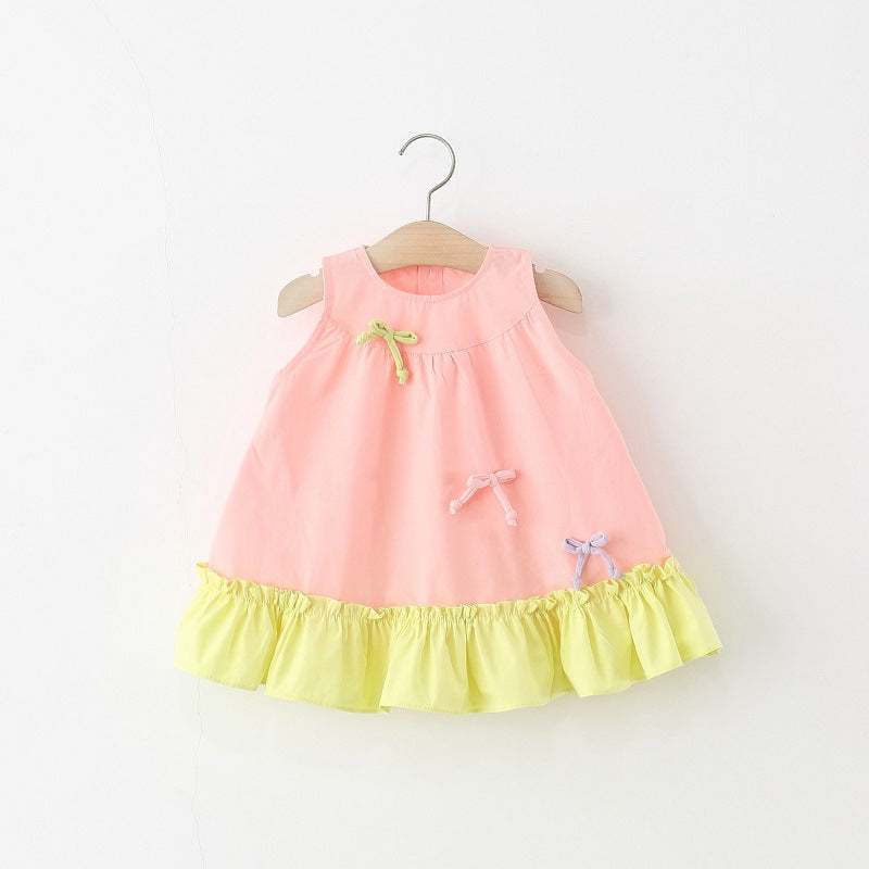 Girls Bow Hem Sleeveless Cotton Princess Dress Summer – Summer Kids Fashion Nepal | Tudoholic