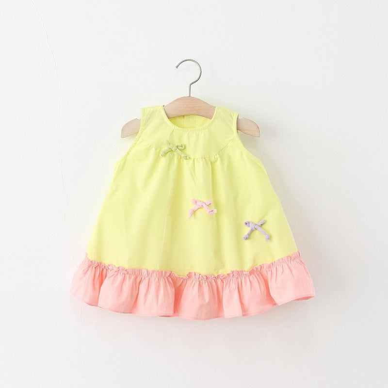 Girls Bow Hem Sleeveless Cotton Princess Dress Summer – Summer Kids Fashion Nepal | Tudoholic