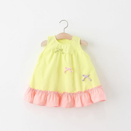 Girls Bow Hem Sleeveless Cotton Princess Dress Summer – Summer Kids Fashion Nepal | Tudoholic