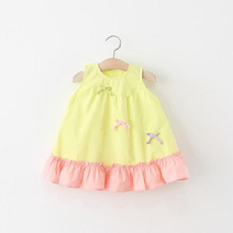 Girls Bow Hem Sleeveless Cotton Princess Dress Summer – Summer Kids Fashion Nepal | Tudoholic