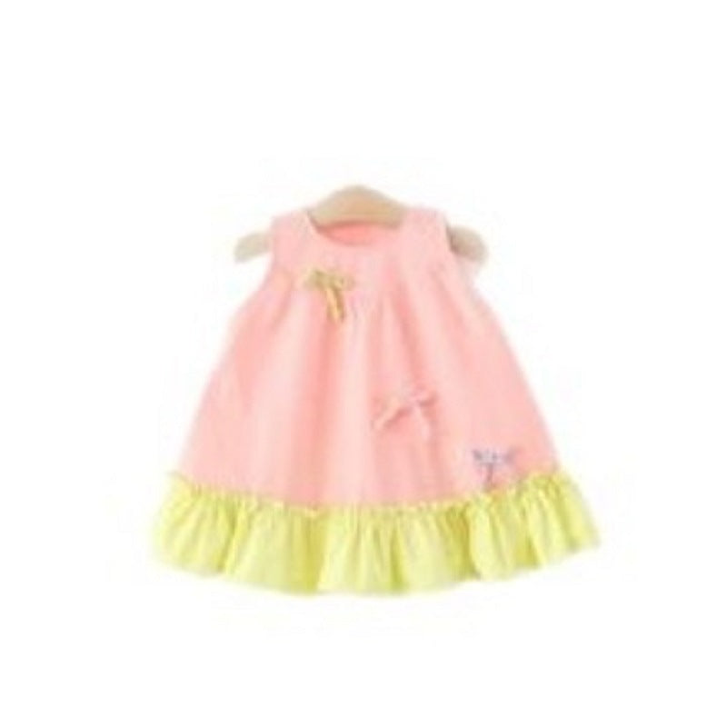 Girls Bow Hem Sleeveless Cotton Princess Dress Summer – Summer Kids Fashion Nepal | Tudoholic