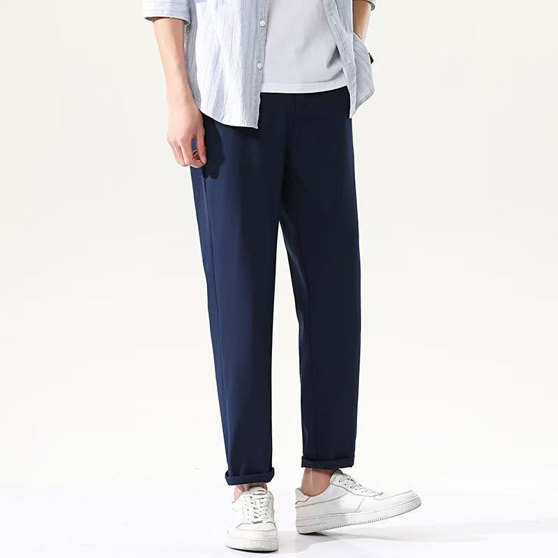 Men’s Ice Silk Cropped Slim Casual Pants