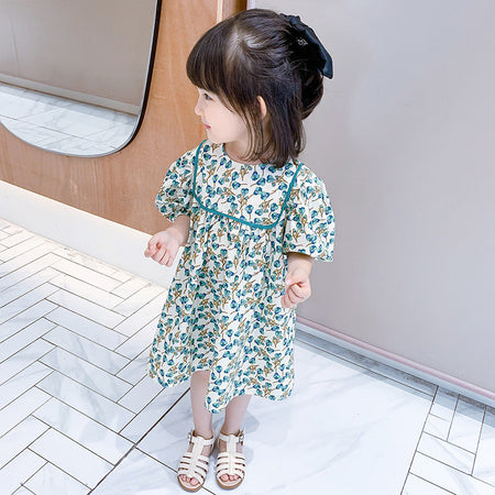 Girls Floral Short Sleeve Princess Dress Summer 2024 – Summer Kids Fashion Nepal | Tudoholic