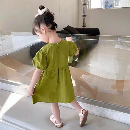 Girls Korean Cheongsam Dress Retro Buckle Summer 2024 – Summer Kids Fashion Nepal | Tudoholic