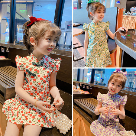 Girls Han Dynasty Cheongsam Dress Summer 2024 – Summer Kids Fashion Nepal | Tudoholic