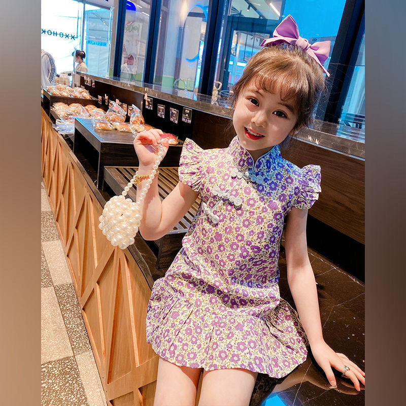 Girls Han Dynasty Cheongsam Dress Summer 2024 – Summer Kids Fashion Nepal | Tudoholic