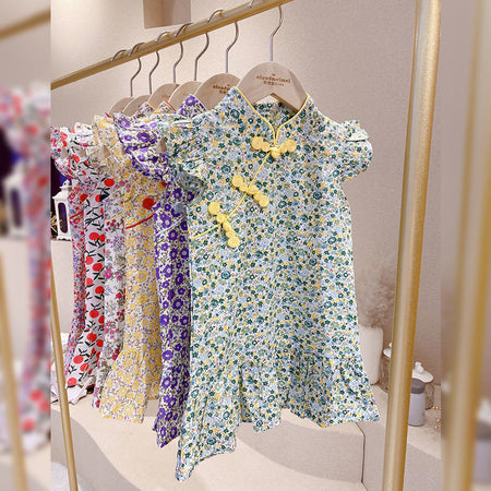 Girls Cheongsam Hanfu Dress Cotton Summer Style – Summer Kids Fashion Nepal | Tudoholic