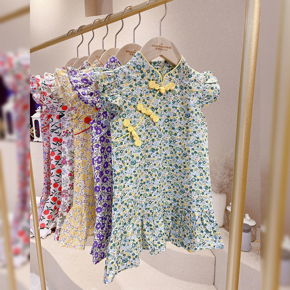 Girls Cheongsam Hanfu Dress Cotton Summer Style – Summer Kids Fashion Nepal | Tudoholic