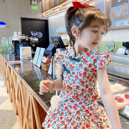 Girls Cheongsam Hanfu Dress Cotton Summer Style – Summer Kids Fashion Nepal | Tudoholic