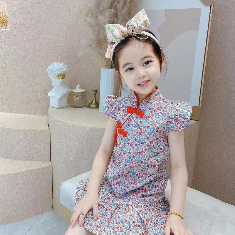 Girls Cheongsam Hanfu Dress Cotton Summer Style – Summer Kids Fashion Nepal | Tudoholic