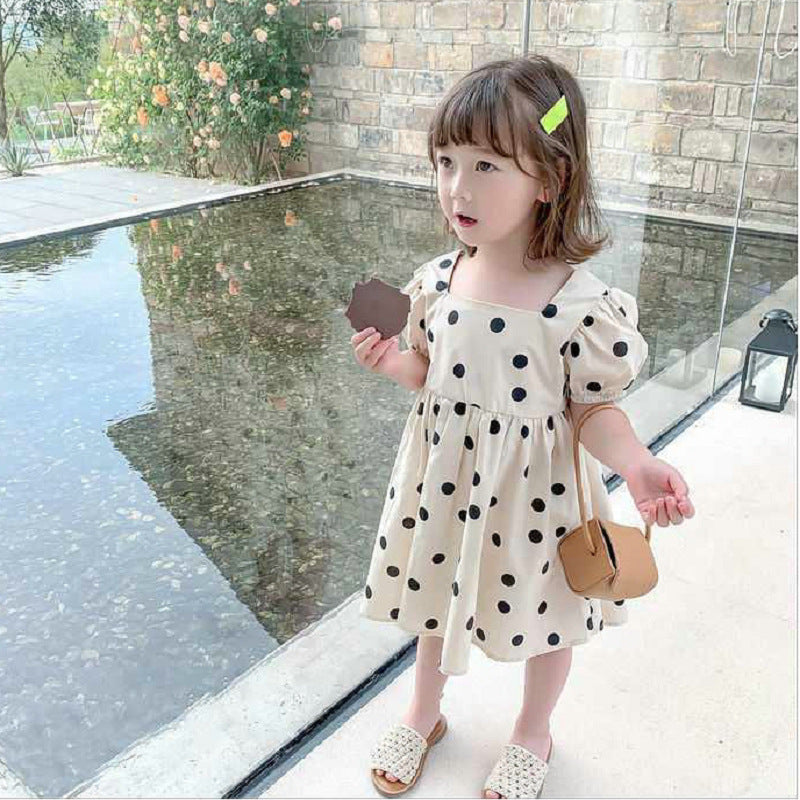Girls Polka Dot Princess Dress Short Sleeve Summer – Summer Kids Fashion Nepal | Tudoholic