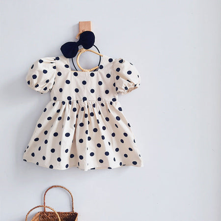 Girls Polka Dot Princess Dress Short Sleeve Summer – Summer Kids Fashion Nepal | Tudoholic
