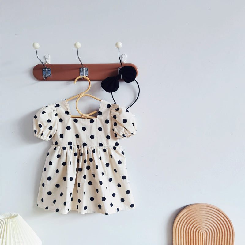 Girls Polka Dot Princess Dress Short Sleeve Summer – Summer Kids Fashion Nepal | Tudoholic