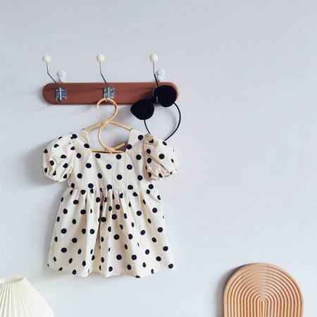 Girls Polka Dot Princess Dress Short Sleeve Summer – Summer Kids Fashion Nepal | Tudoholic