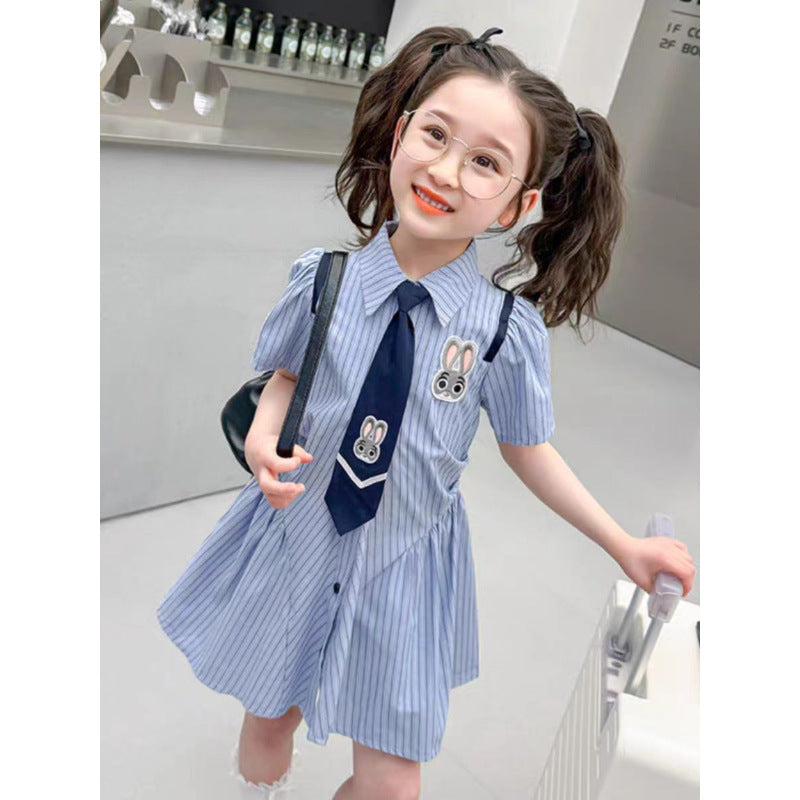 Girls Rabbit Police Dress Summer 2024 College Style – Summer Kids Fashion Nepal | Tudoholic