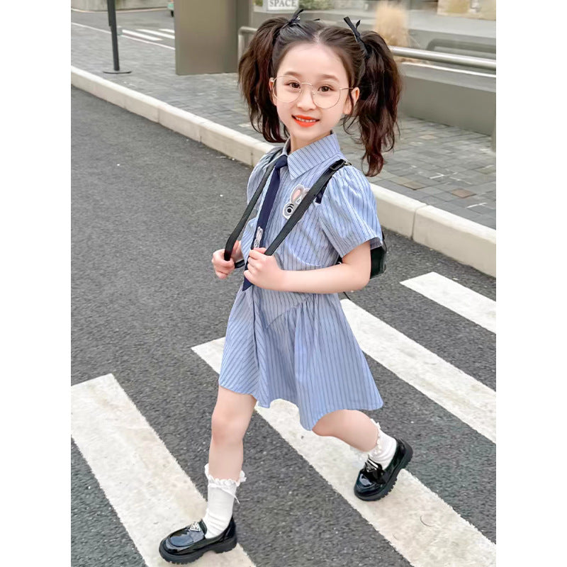Girls Rabbit Police Dress Summer 2024 College Style – Summer Kids Fashion Nepal | Tudoholic