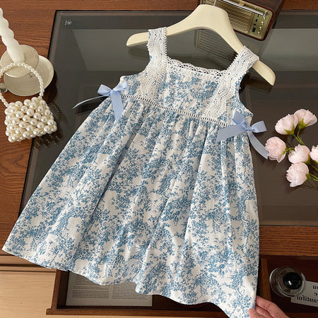 Girls Floral Bow Sling Princess Dress Summer – Summer Kids Fashion Nepal | Tudoholic