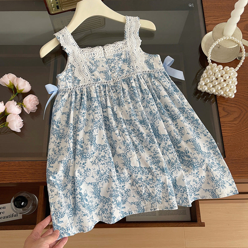 Girls Floral Bow Sling Princess Dress Summer – Summer Kids Fashion Nepal | Tudoholic