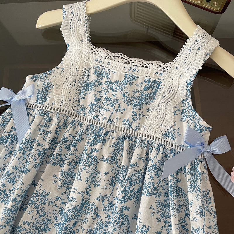 Girls Floral Bow Sling Princess Dress Summer – Summer Kids Fashion Nepal | Tudoholic