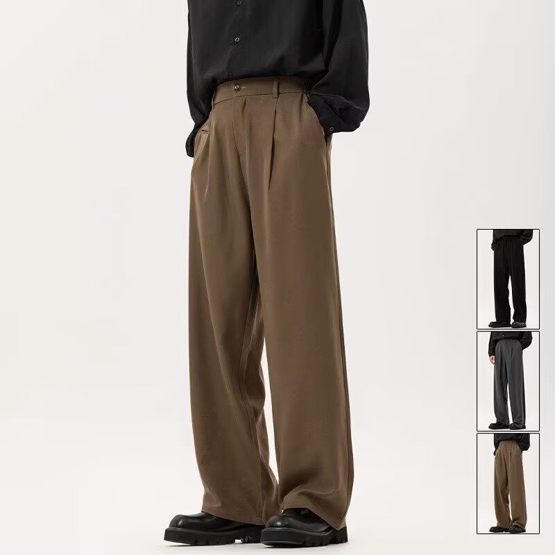 Men’s Japanese Retro Wide-Leg Casual Pants