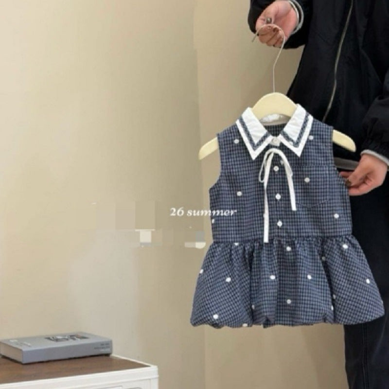 Girls Plaid Vest Princess Dress Sleeveless Summer – Summer Kids Fashion Nepal | Tudoholic